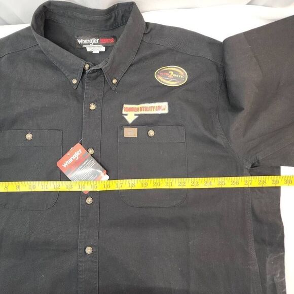 Wrangler® RIGGS Size 3XT Workwear® Long Sleeve Button Down Solid Twill Work Shir - Picture 5 of 10
